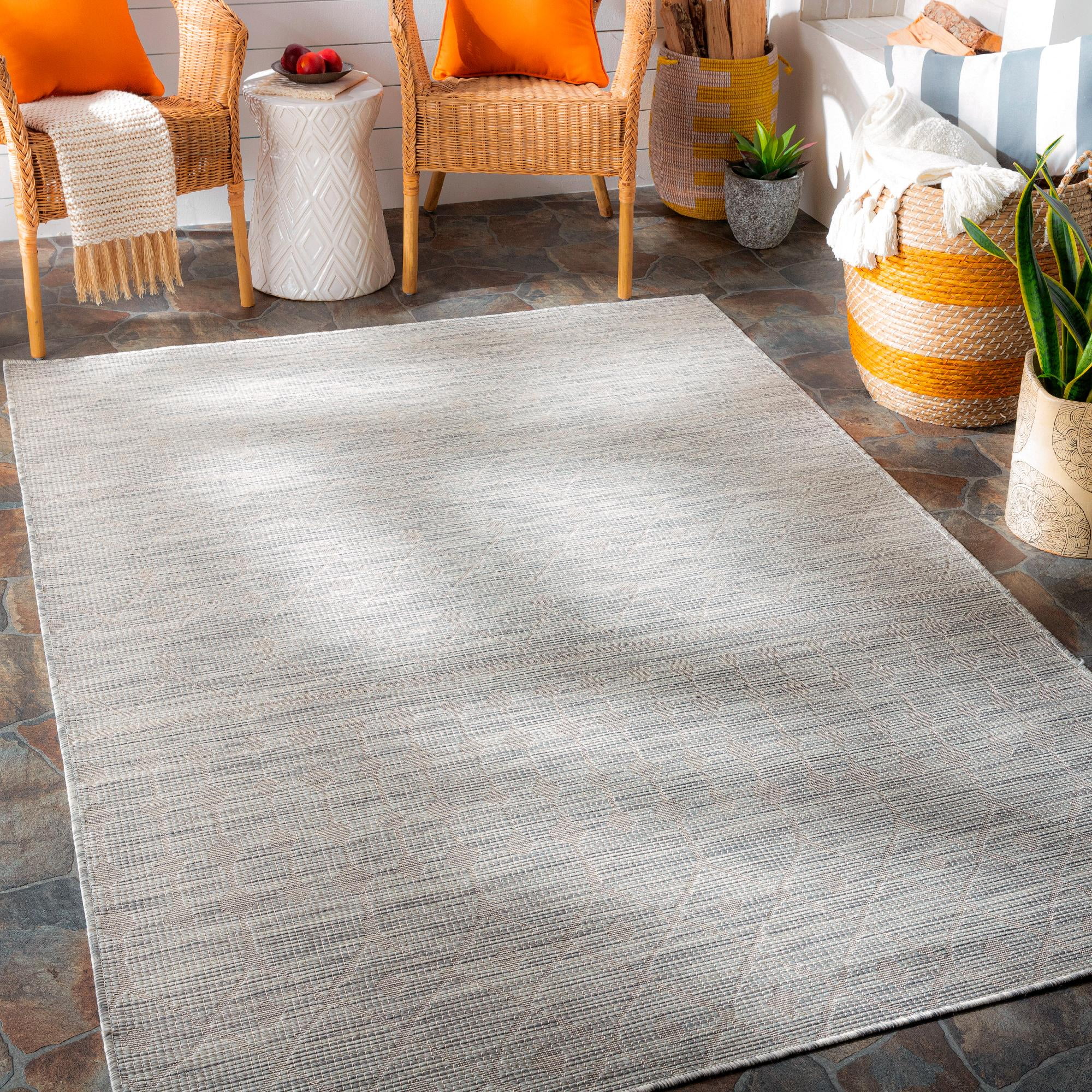 Mark&Day Outdoor Area Rugs, 8x10 Cruquius Modern Indoor/Outdoor Light Gray Area Rug (7'8" x 10