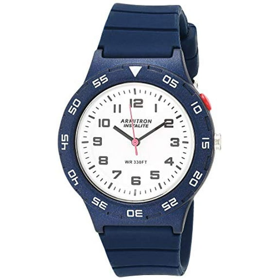 Armitron Sport Women's Quartz Sport Watch with Silicone Strap, Blue, 18 (Model: 25/6443NVY)