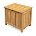 thumbnail image 2 of Christopher Knight Home Rustic 30 Gallon Acacia Wood Deck Box, Louvered Slatted Design, Lift-Top, Teak, 2 of 13