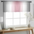 thumbnail image 2 of Pink Grey White Valance Curtains for Kitchen/Living Room/Bathroom/Bedroom Window, Rod Pocket Small Topper Half Short Window Curtains Voile Sheer Scarf, Farmhouse Ombre Color Modern Simple 54"x18", 2 of 8