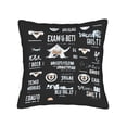 thumbnail image 4 of Set of 2 Decorative Throw Pillow Covers 18x18in - Black Background with White & Orange Abstract Text & Shapes for Couch Bed Car, 4 of 8