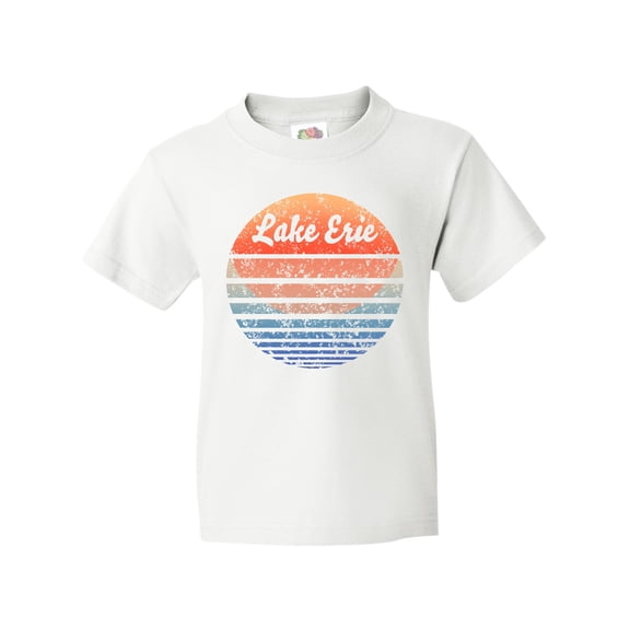 Inktastic Lake Erie Distressed Retro Sunset Youth T-Shirt