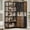 Brown, variant on Toogaho 6-Tier Corner Bookshelf,Metal 70.9"Tall Convertible Bookcase with 6 Drawers & Cabinet,Display Shelf for Living Room,Home Office,Adjustable Height,Black