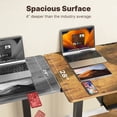 thumbnail image 5 of 55" x 24" Electric Standing Desk with Keyboard Tray, Height Adjustable Sit Stand up Desk with Headphone Hook & 4 Height Memory Pre-Set for Home Office, Rustic Brown, 5 of 10