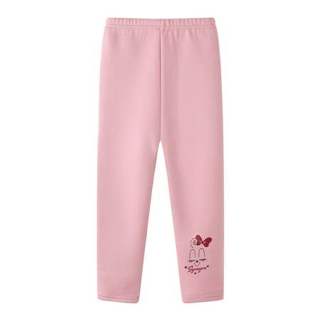 

Zlekejiko Toddler Kids Baby Girls Cotton Prints Lined Warm Leggings Stretchy Thick Tights Pants Trousers