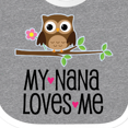 thumbnail image 4 of Inktastic My Nana Loves Me Owl Girls Baby Bib, 4 of 4