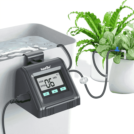 RainPoint Automatic Watering System for Potted Plants Adjustable DIY Drip Irrigation System, 10-Pot Indoor Watering Kit with Timer, IK10P