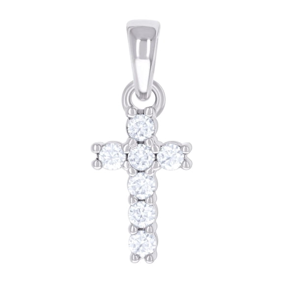 925 Sterling Silver Womens 0.42ct Moissanite Cross Religious Charm Pendant Necklace 21.4x8.6mm Wide Pendant for Women
