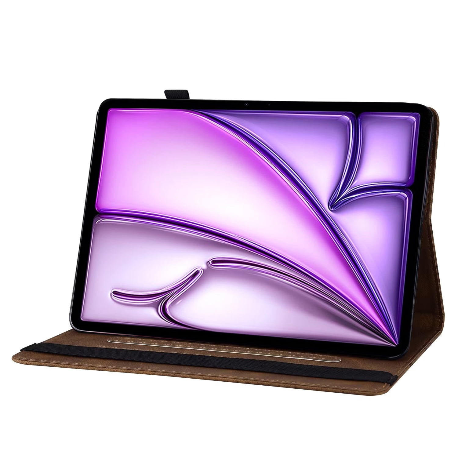 Dteck Butterfly Pattern Case for iPad Air 13 inch 2025/2024,Magnetic PU Leather Smart Auto Wake/Sleep Folio Stand Case Card Slot Pencil Holder Cover for iPad Air 13-in. M3/M2,Brown
