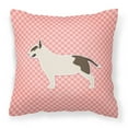 thumbnail image 2 of Carolines Treasures BB3678PW1818 Bull Terrier Checkerboard Pink Fabric Decorative Pillow, 2 of 5