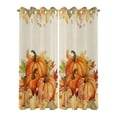 thumbnail image 2 of Outdoor Curtains for Patio, Fall Thanksgiving Waterproof Blackout Outside Curtain for Porch/Pergola/Gazebo, Rustic Orange Pumpkin Harvest Maple Leaf Thermal Insulated Drapes, 2 Panels, 54 x 95 Inch, 2 of 8