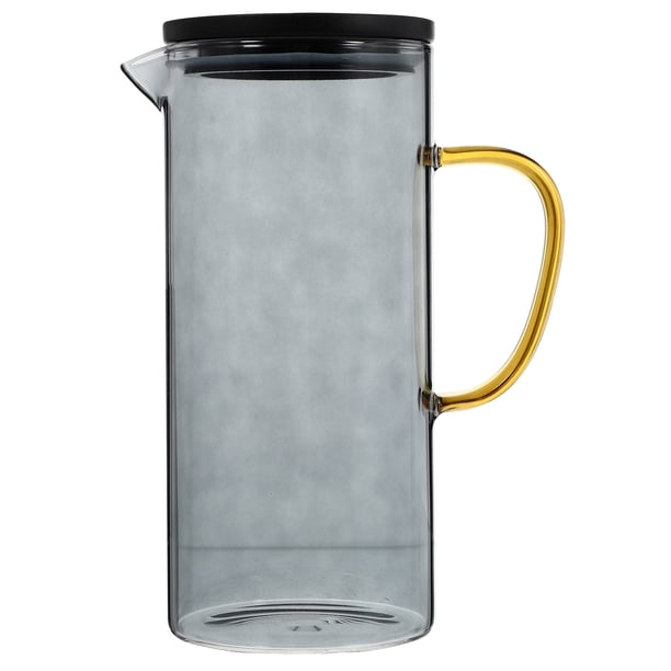 Jarra de vidrio de gran capacidad para agua fría, jarra para jugo (negra)