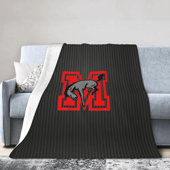 Muhlenberg College Logo Fleece Blanket, Very Soft Microfiber Flannel Blanket for Couch Warm and Cozy for All Seasons