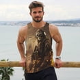 thumbnail image 6 of Gukieu Apocalyptic Skull Soldier Print Men's Quick Dry Fitness Vest, Round Neck Sleeveless Fitness Bodybuilding Top-, 6 of 7