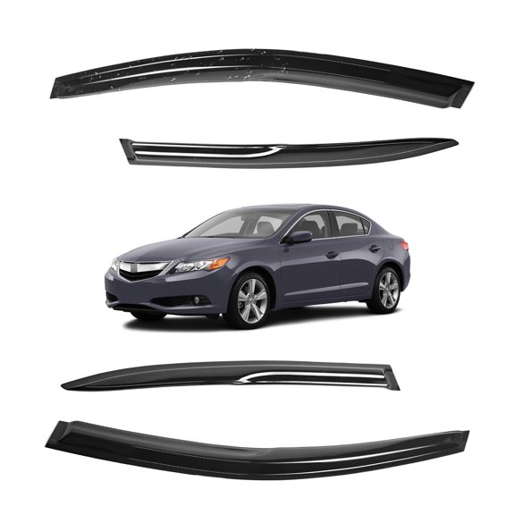 Fit 2013-2022 Acura ILX Window Visors JDM Wavy Mugen Style Rain Guards Vents