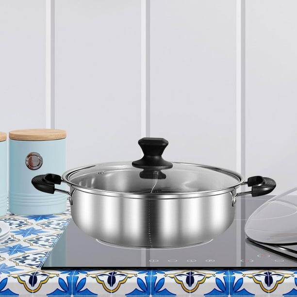 Olla caliente Shabu Shabu, olla caliente, utensilios de cocina, olla de sopa de dos , olla de cocina para familias, reunión, fiesta de amigos 32cm BLESIY Ollas Calientes Divididas