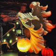 thumbnail image 4 of Estatua de fantasma de Halloween, mensajero del infierno con linterna, luz que busca el fantasma, estatua de bruja de Halloween, linterna de resina, decoración de Halloween, lámpara decorativa interi, 4 of 4