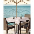 thumbnail image 3 of Fsddascl Burnt Orange Striped Outdoor Tablecloth - 60x60 Inch Square Dining Table Cover, Modern Abstract Art Geometric Waterproof Outdoor Table Cloth with Umbrella Hole & Zipper for Picnic/Patio, 3 of 7