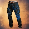 thumbnail image 2 of CONZONE Mens Baggy Cargo Pants Wide Leg Pants for Men Trendy Buttons Viking Mythology Graphic Y2K Soft Casual Joggers With Pocket, 2 of 4