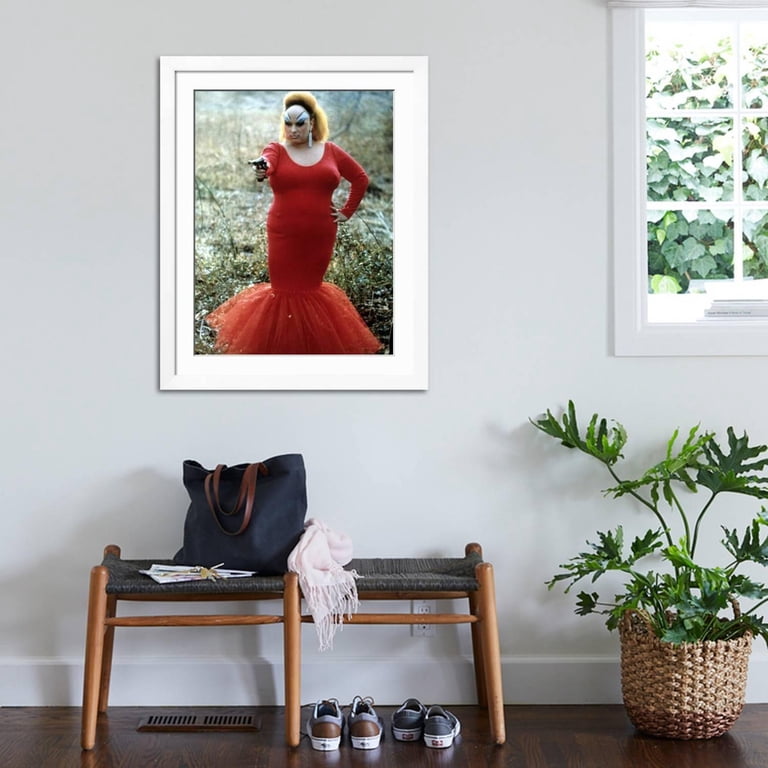 Art.com Pink Flamingos, Divine, 1972 Photo, White Frame Wall Art