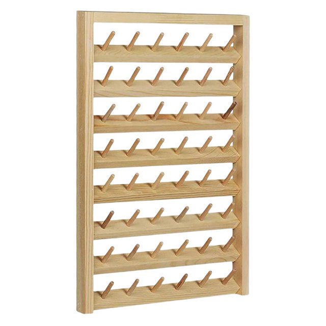Estante de carrete para colgar en la pared Estante de trenzado de madera Cuerdas Estante de hilo de coser Almacenamiento de hilo de coser para