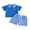 Blue, variant on Toddler Baby Boy Back to School Outfit Kids Kindergarten Outfits Baby Boys Summer Clothes School Bus Embroidered Short Sleeve Zipper Lapel Shirt Tops and Plaid Pockets Shorts 2 Piece Set