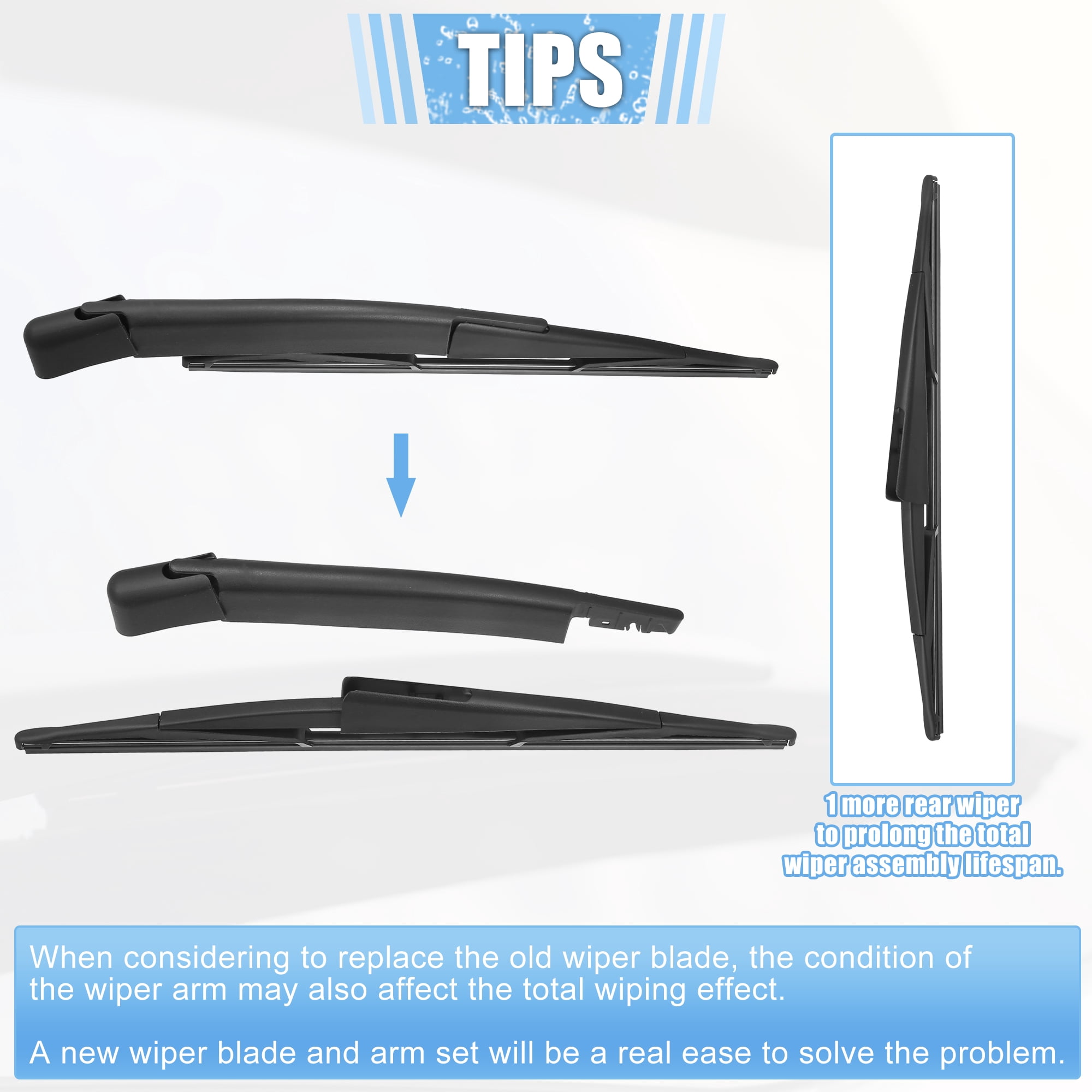 Unique Bargains Rear Wiper Blade Arm Set for Ford Expedition and for Lincoln Navigator