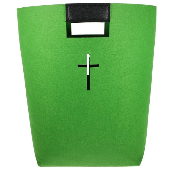 SKISUNO Felt Tote Bag Green 1Pcs 13.8X8.7X6.3In