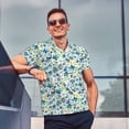 thumbnail image 4 of Vsdgher Floral In Blue Polo Shirts for Men, Men's Short Sleeve Stretch Polo Shirt, Shirts for Men-4X-Large, 4 of 6
