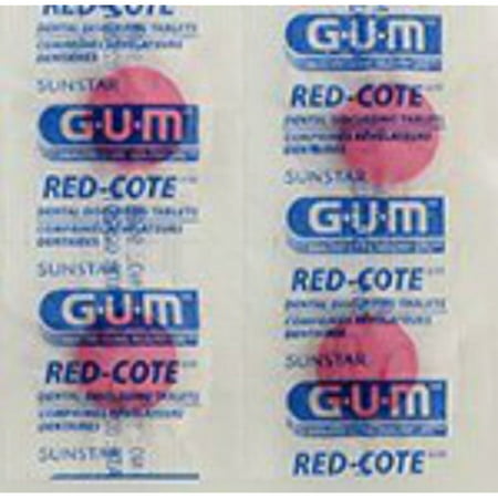 GUM Red-Cote Disclosing Plaque Tablets- Cherry Flavor '40 (Best Plaque Disclosing Tablets)