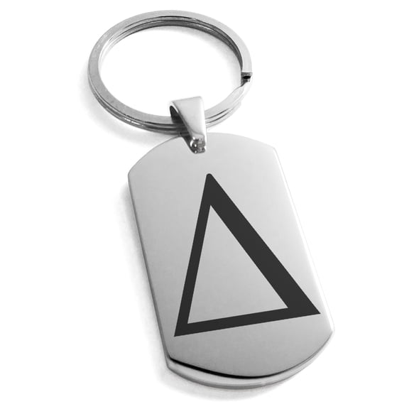 Stainless Steel Delta Mathematical Engraved Dog Tag Keychain Keyring
