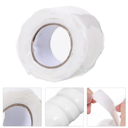 STOBOK White Waterproof Seal Tape Silicone Rubber Tape for Heating and Water Joints