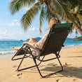 thumbnail image 6 of Simenmax Zero Gravity Chairs, 400 lbs Heavy Duty Foldable Patio Recliner with Adjustable Pillow & Cup Holder, Oversized Outdoor Lounge Chair for Backyard Camping Lawn, Black-Green, 6 of 9