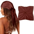thumbnail image 2 of Hauaitttt Large Square Satin Head Scarf Silk Hair Scarf Square Hair Bandanas Large Scarf Sleeping Head Wraps for Women Oatmeal Hat for Women Ladies Lightweight Hat Womens Fedora Hats Women French, 2 of 8