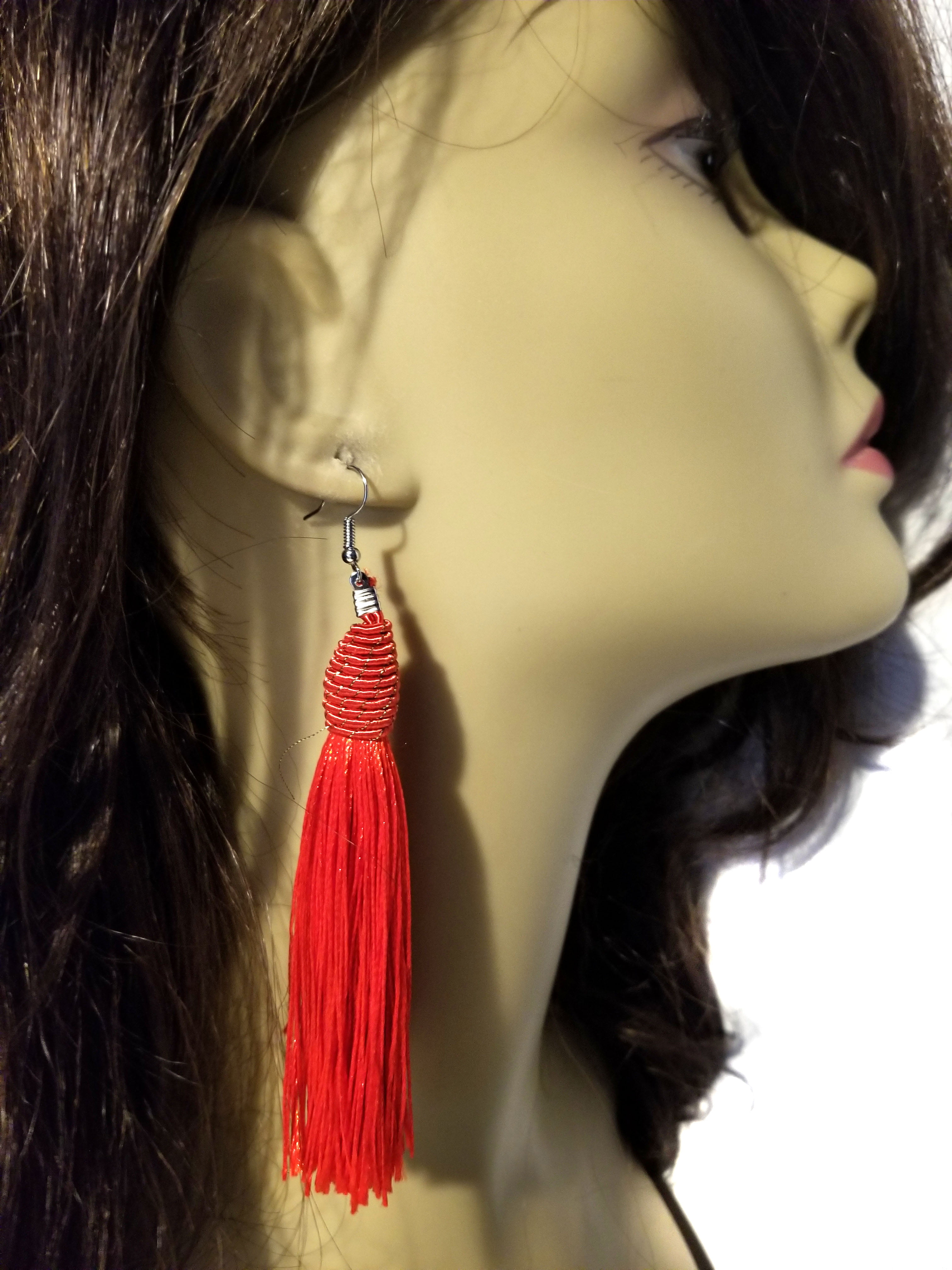 Western Red Thread Earring BJW003 - Blingtastic Jewel