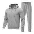thumbnail image 2 of Xzbqbs Mens Hooded Tracksuit Sweatsuit Long Sleeve Full-Zip Jogging Sweatpants Fleece 2 Piece Sportsuits Workout Jogging Sweatsuit, 2 of 6