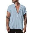 thumbnail image 2 of TBWNWG Men T Shirts Summer Pocket Casual Short Round Solid Sleeve Top Neck for Men,Sizes M, 2 of 8
