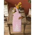 thumbnail image 5 of Pink Christmas Tree Burlap-Cotton Table Runner 72 Inches Long,Winter Balls Snowflake Xmas Tree Farmhouse Table Runners,Outdoor Dining Tablecloths Decor for Baby Shower Party Wedding 14x72, 5 of 9