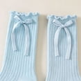 thumbnail image 4 of Toddler Girls Knee Hight Stocking Solid Color Bowknot Soft Long Socks 2-8 Years, 4 of 6