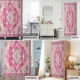 thumbnail image 6 of Vintage Ethnic Style Fabric Shower Curtain Medieval Pink Retro Flower Turkish Texture Washable Shower Curtains for Bathroom, Waterproof Bath Curtain with Hooks Home Decor 36x72in, 6 of 8