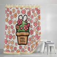 thumbnail image 4 of Easter Shower Curtain Set, Waterproof Shower Curtains for Bathroom, Bunny Ears Spring Pink Flowers Potted Plant Rustic Washable Fabric Bath Curtain for Bathtub Decoration with Hooks 60x72 Inches, 4 of 9