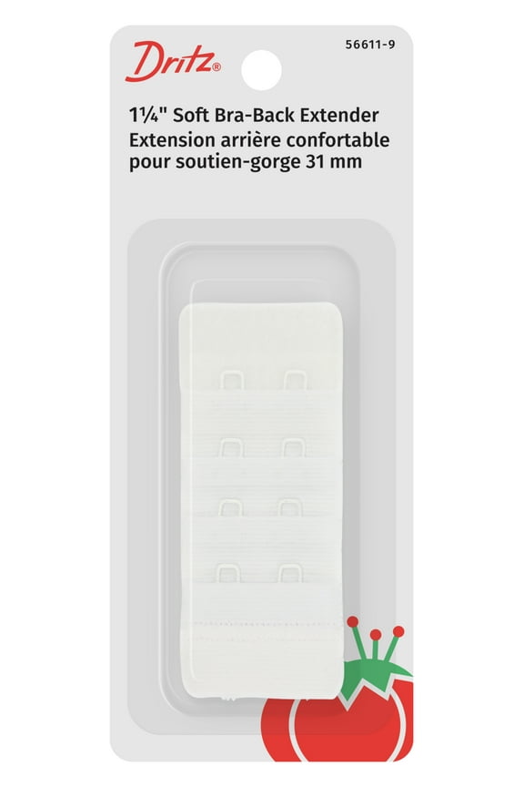1.25" Soft White Bra Extender Hooks, 2 Count