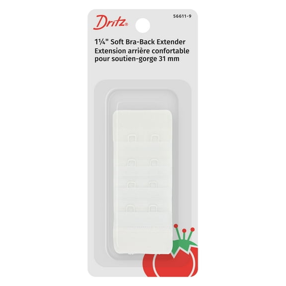Dritz 1.25" Soft White Bra Extender Hooks, 2 Count