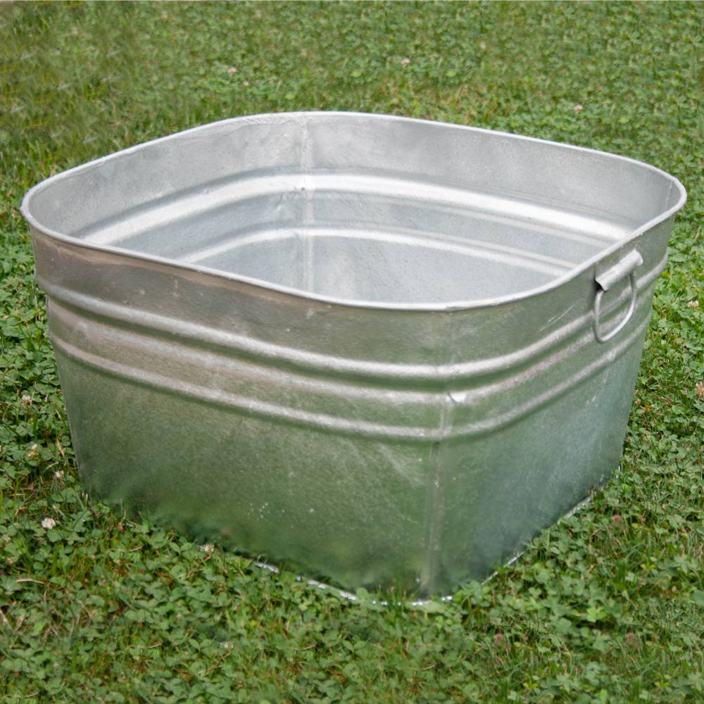 Behrens Funcational Decorative Hot Dipped Galvanized Square Wash Tub 15.5 Gallon - image 5 of 5