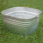 Behrens Funcational Decorative Hot Dipped Galvanized Square Wash Tub 15.5 Gallon