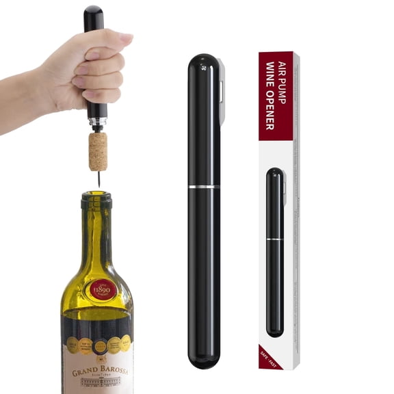 2-in-1 Air Pressure Wine Opener with Foil Cutter Wine Bottle Opener Easy-Open Air Pump Wine Opener Portable Travel Wine Corkscrew Handheld Wine Cork Remover Gifts for Wine Lovers
