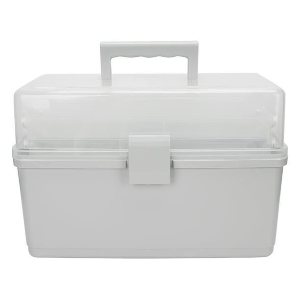 Multipurpose Organizer, Plastic Storage Case Craft Storage Box Folding  Portable Transparent Storage Container Storage Box With Tray For Art Craft  And Cosmetic 