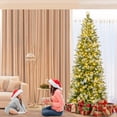thumbnail image 2 of Gymax 7.5 FT Artificial Christmas Tree Pre-Lit Hinged Xmas Tree w/ 820 Flocked Frosted Tips, 2 of 10