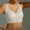 Khaki, variant on Women's Striped Ribbed Wireless Bra Wavy Edge Comfort Bralette with Wide Shoulder Straps Seamless Full Coverage Everyday Bra for Ladies