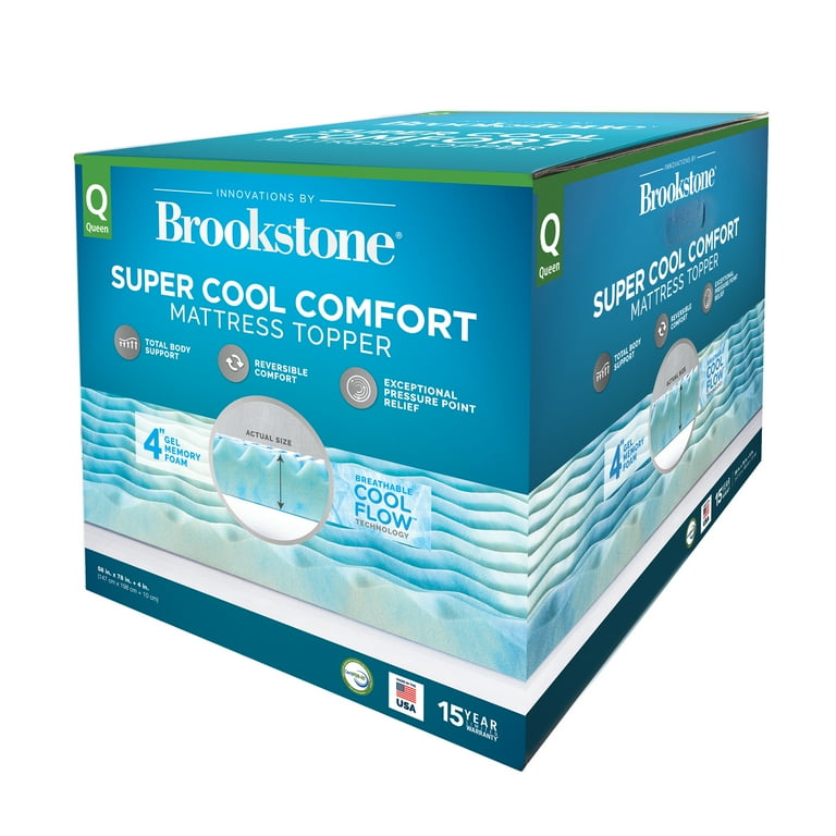 Brookstone 4in Memory Foam Mattress Topper King